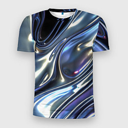 Мужская спорт-футболка Серебро жидкий металл