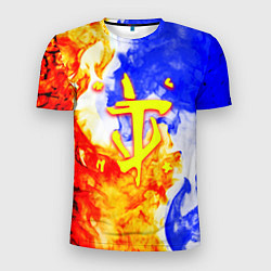Футболка спортивная мужская Doom битва огня, цвет: 3D-принт
