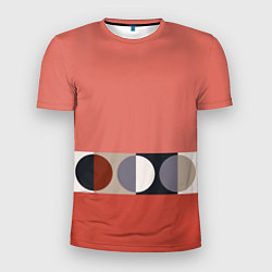 Футболка спортивная мужская Луна Малевича розовый томат, цвет: 3D-принт