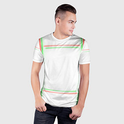 Футболка спортивная мужская Neon light green red, цвет: 3D-принт — фото 2