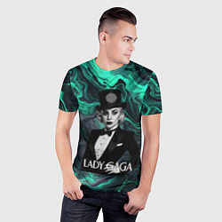 Футболка спортивная мужская Леди Гага в черном костюме с бабочкой, цвет: 3D-принт — фото 2