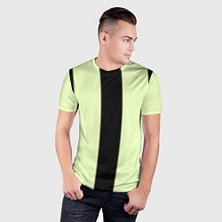 Футболка спортивная мужская Color light green black line, цвет: 3D-принт — фото 2