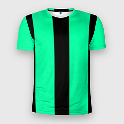 Футболка спортивная мужская Color turquoise black line, цвет: 3D-принт