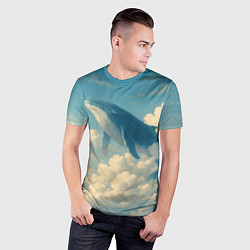 Футболка спортивная мужская Кит в облаках, цвет: 3D-принт — фото 2