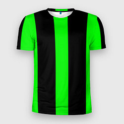 Футболка спортивная мужская Color green black lines, цвет: 3D-принт