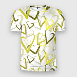 Футболка спортивная мужская Зеленые сердца, цвет: 3D-принт