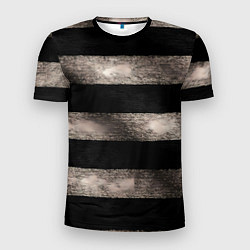 Футболка спортивная мужская Черно-белая тельняшка текстура, цвет: 3D-принт