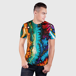 Футболка спортивная мужская Разноцветный узор, цвет: 3D-принт — фото 2