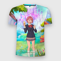 Футболка спортивная мужская Дандадан Сиратори Айра держит мороженое, цвет: 3D-принт