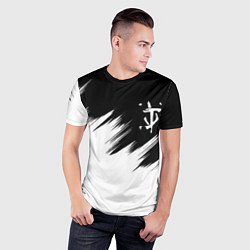 Футболка спортивная мужская Doom краски черно белый, цвет: 3D-принт — фото 2