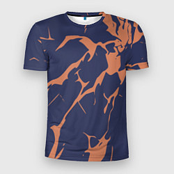 Футболка спортивная мужская Разломы на синем, цвет: 3D-принт