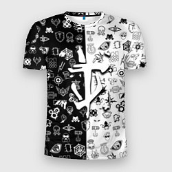 Футболка спортивная мужская Doom ачивки паттерн, цвет: 3D-принт