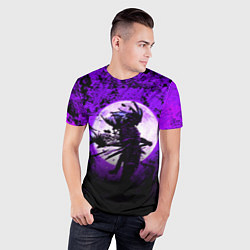 Футболка спортивная мужская Самурай при луне, цвет: 3D-принт — фото 2