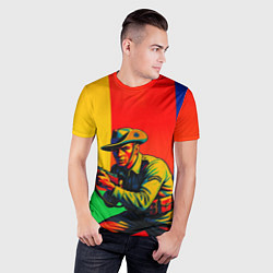 Футболка спортивная мужская Австралийский ретро солдат поп-арт, цвет: 3D-принт — фото 2