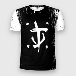 Футболка спортивная мужская Doom краска белая текстура, цвет: 3D-принт