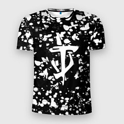 Футболка спортивная мужская Дум белые брызги красок, цвет: 3D-принт