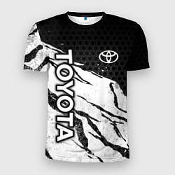 Футболка спортивная мужская Toyota - черный и белый, цвет: 3D-принт