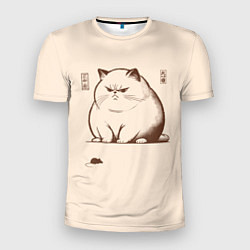 Футболка спортивная мужская Недовольный кот и мышь, цвет: 3D-принт