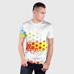 Футболка спортивная мужская Узорчатые разводы на белом, цвет: 3D-принт — фото 2