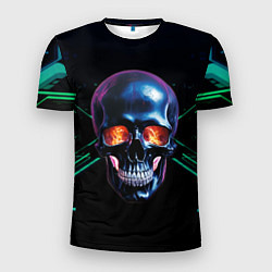 Футболка спортивная мужская Череп с пламенем в глазницах, цвет: 3D-принт