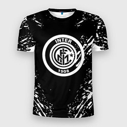 Футболка спортивная мужская Inter белые штрихи красок, цвет: 3D-принт