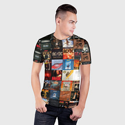 Футболка спортивная мужская AC DC - обложки альбомов и песен, цвет: 3D-принт — фото 2