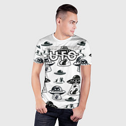 Футболка спортивная мужская UFO и котики, цвет: 3D-принт — фото 2