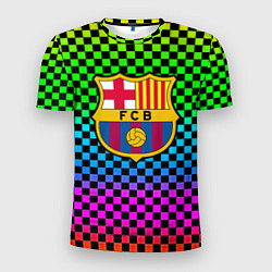 Футболка спортивная мужская Barcelona gradient neon, цвет: 3D-принт
