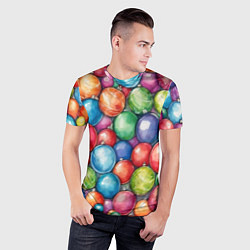 Футболка спортивная мужская Россыпь новогодних шаров, цвет: 3D-принт — фото 2