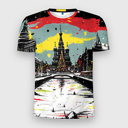 Футболка спортивная мужская Праздничная новогодняя Москва, цвет: 3D-принт