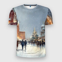 Футболка спортивная мужская Москва - новый год, цвет: 3D-принт