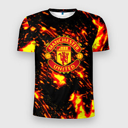 Мужская спорт-футболка Манчестер Юнайтед огненные краски