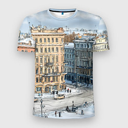 Мужская спорт-футболка Зимняя улица Питера