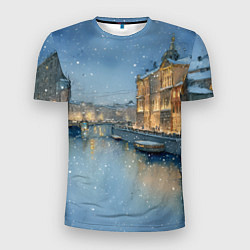 Мужская спорт-футболка Новогодний Питер
