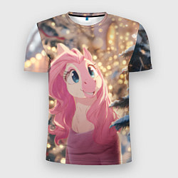 Футболка спортивная мужская Удивленная лошадка - Новый год, цвет: 3D-принт