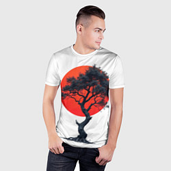 Футболка спортивная мужская Японское дерево и солнце, цвет: 3D-принт — фото 2