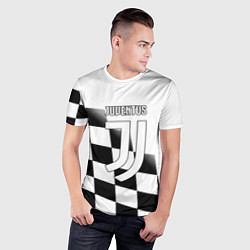 Футболка спортивная мужская Ювентус клетка краски, цвет: 3D-принт — фото 2