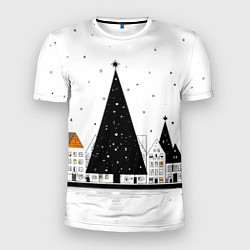Футболка спортивная мужская Новый год - минимализм, цвет: 3D-принт