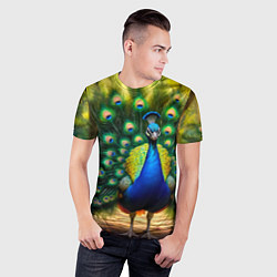 Футболка спортивная мужская Царственный павлин, цвет: 3D-принт — фото 2