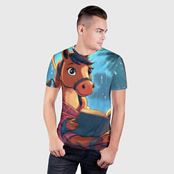 Футболка спортивная мужская Лошадка уютным вечером, цвет: 3D-принт — фото 2