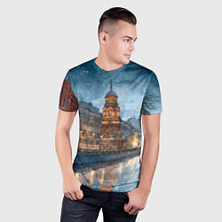 Футболка спортивная мужская Санкт-Петербург зимний город, цвет: 3D-принт — фото 2