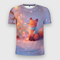 Футболка спортивная мужская Лисичка Новый год, цвет: 3D-принт