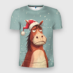 Мужская спорт-футболка Недовольная лошадка