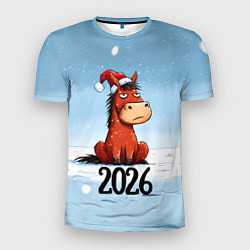 Мужская спорт-футболка Сердитая лошадка 2026