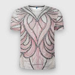 Футболка спортивная мужская Нежно розовый орнамент из перьев, цвет: 3D-принт
