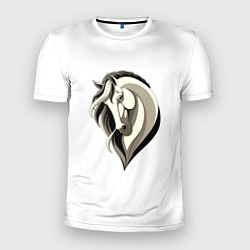 Мужская спорт-футболка Грациозная лошадь с гривой