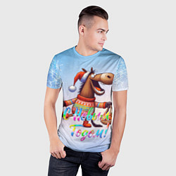 Футболка спортивная мужская Лошадь с мандаринами, цвет: 3D-принт — фото 2