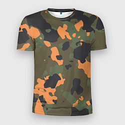 Мужская спорт-футболка Камуфляж: хаки/оранжевый