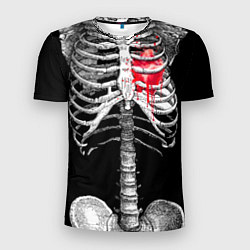 Мужская спорт-футболка Скелет с сердцем