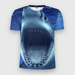 Футболка спортивная мужская Белая акула, цвет: 3D-принт